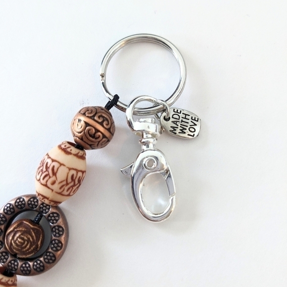 2 for $30 | Amber Beaded Keychain  | Brand New Handcrafted - Picture 1 of 5